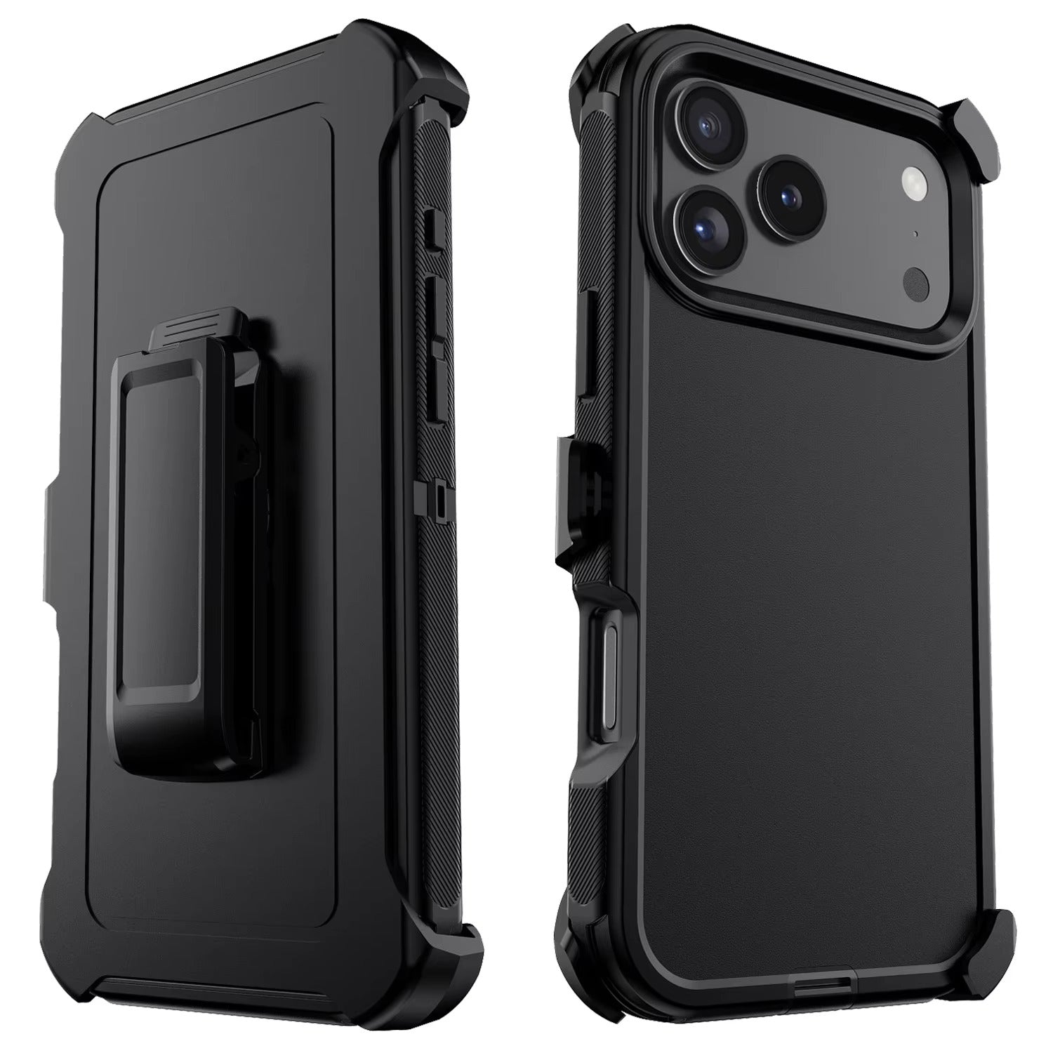 Rugged iPhone Case — Heavy-Duty 3-Layer Hybrid Protective Cover with Belt Clip Holster, Shockproof Hard PC Design and Matte Anti-Fingerprint Finish
