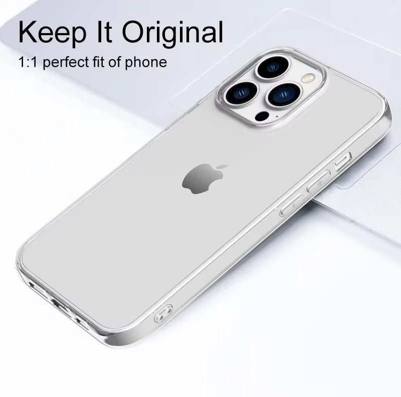 Ultra-Thin iPhone Case — Clear Silicone Full Coverage, Anti-Fingerprint, Anti-Scratch, Dustproof, Lightweight, Waterproof, Non-Slip Back Cover