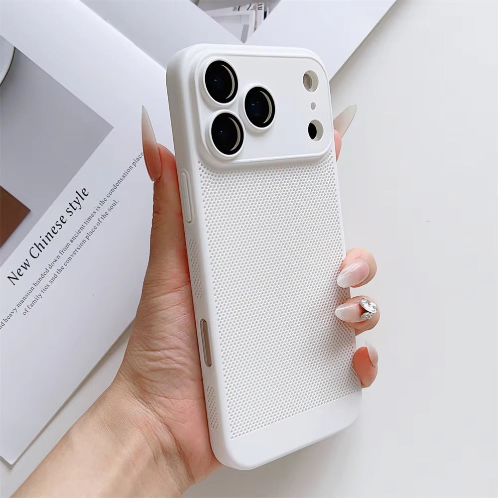 Ultra-Slim iPhone Case — Lightweight Cooling Heat-Dissipation Hard Shell with Breathable Design, Anti-Slip and Scratch-Resistant Finish