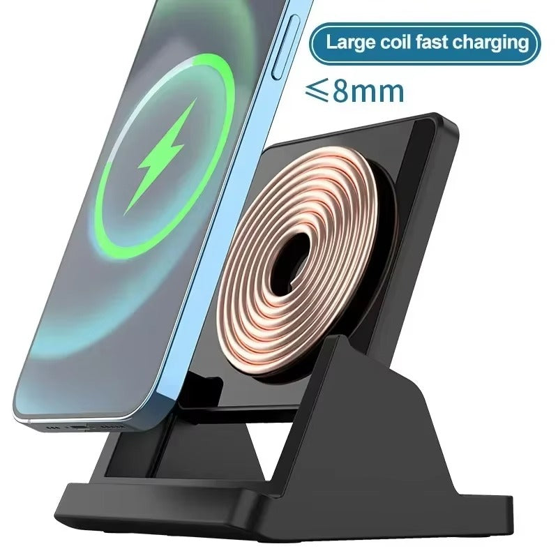 Ultra-Slim Wireless Charger Pad Stand, 30W Fast-Charge Desktop Dock with Charging Indicator for Smartphones