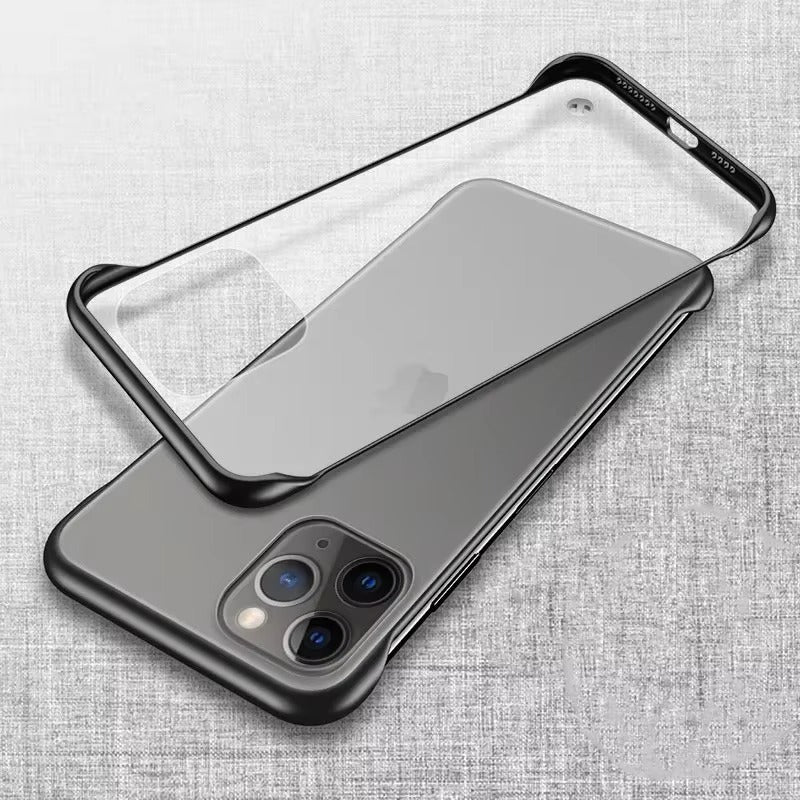Ultra-Slim iPhone Case Frameless Matte Back Cover — TPU Edge with Hard PC Shell, Lightweight Anti-Fingerprint Design, Scratch-Resistant Non-Slip Protection