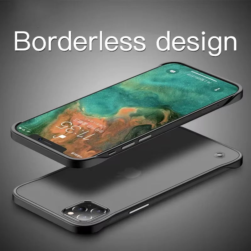 Ultra-Slim iPhone Case Frameless Matte Back Cover — TPU Edge with Hard PC Shell, Lightweight Anti-Fingerprint Design, Scratch-Resistant Non-Slip Protection