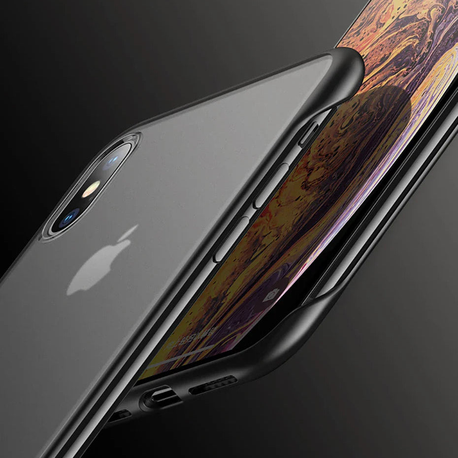 Ultra-Slim iPhone Case Frameless Matte Back Cover — TPU Edge with Hard PC Shell, Lightweight Anti-Fingerprint Design, Scratch-Resistant Non-Slip Protection