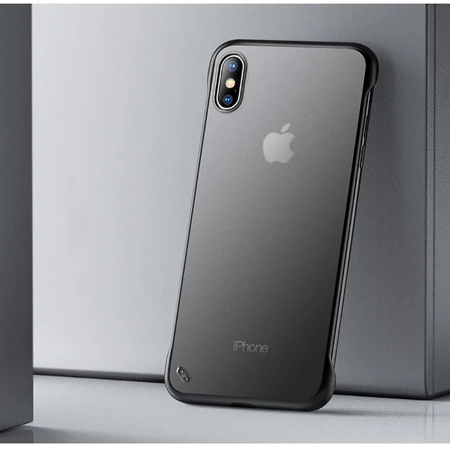 Ultra-Slim iPhone Case Frameless Matte Back Cover — TPU Edge with Hard PC Shell, Lightweight Anti-Fingerprint Design, Scratch-Resistant Non-Slip Protection