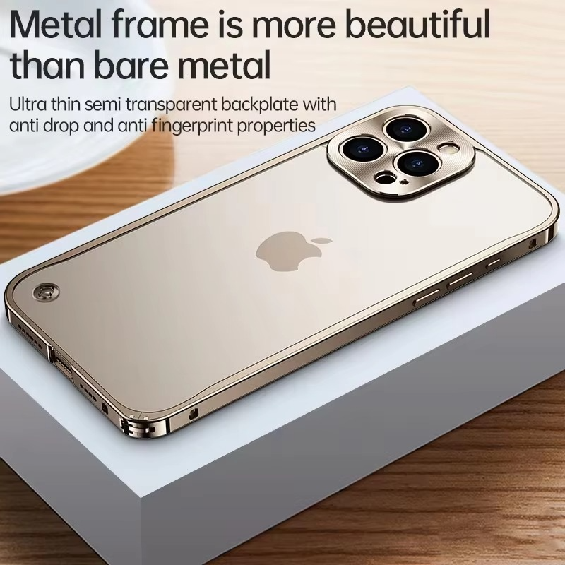 Ultra-Slim iPhone Case — Shockproof, Full-Coverage Lens Protection Magnetic Bumper with Ultra-Thin Aluminum Alloy Hard Metal Design