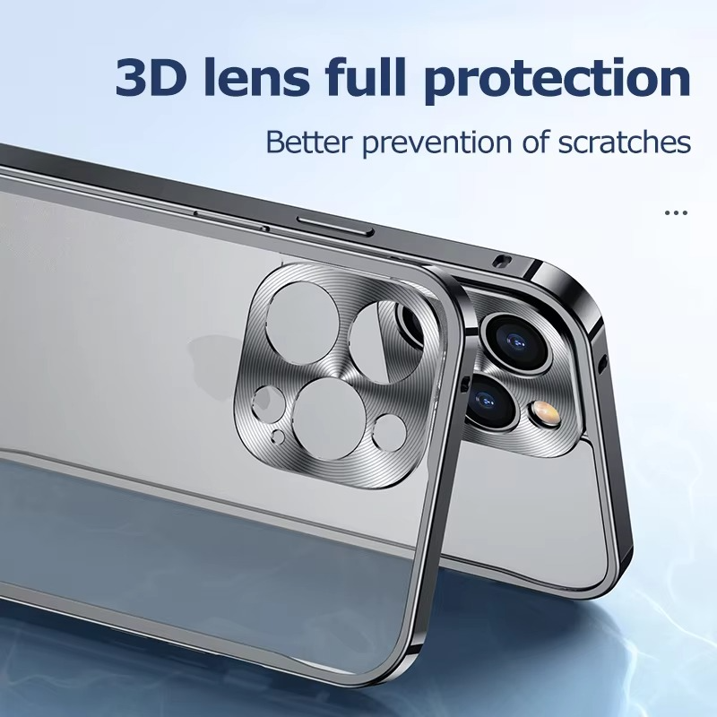 Ultra-Slim iPhone Case — Shockproof, Full-Coverage Lens Protection Magnetic Bumper with Ultra-Thin Aluminum Alloy Hard Metal Design