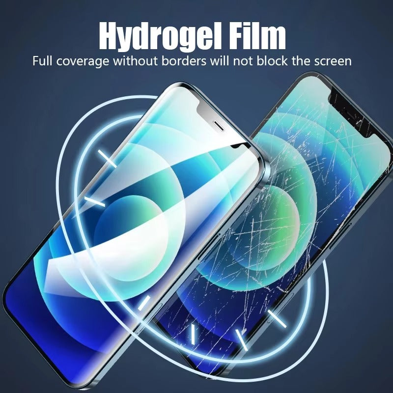 Ultra-Slim iPhone Hydrogel Screen Protector – Flexible Full Cover Protective Film with Smooth Touch Feel, Scratch Resistance & Impact-Absorbing Display Protection