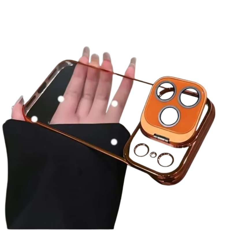 Ultra-Thin iPhone Case — Transparent Frameless Half-Wrapped Cover with Bracket, Shockproof, Anti-Fingerprint, Anti-Scratch Matte Finish