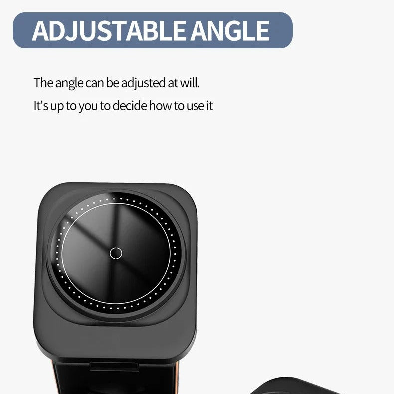 Elite iPhone 3-in-1 Foldable Magnetic Wireless Charging Station, 30W Fast-Charge Portable Stand for Watch, Phone & Earbuds