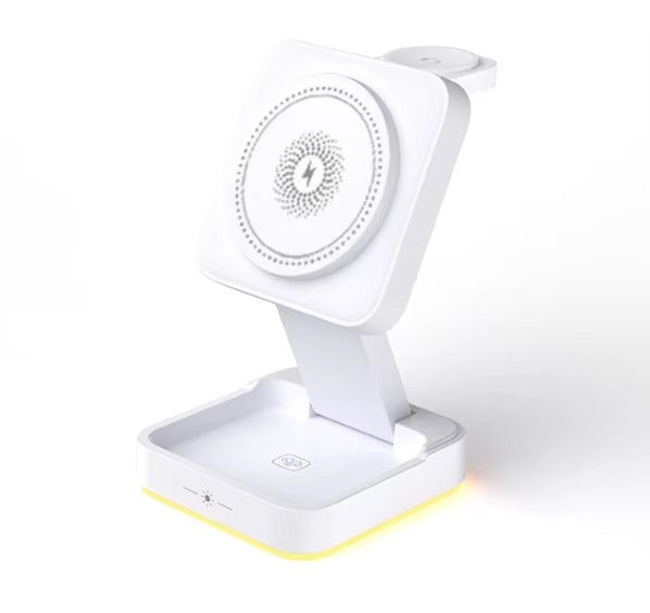 Elite iPhone 3-in-1 Foldable Magnetic Wireless Charging Station, 30W Fast-Charge Portable Stand for Watch, Phone & Earbuds