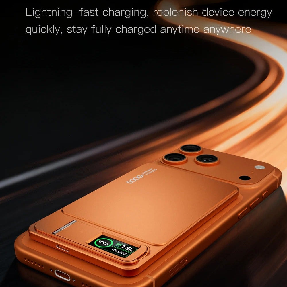 Elite iPhone 3-in-1 Magnetic Wireless Power Bank, 20W Fast-Charge Slim Portable Battery with Built-In Stand, Digital Display & Watch Support