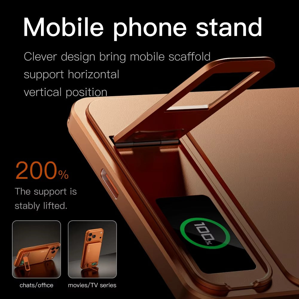 Elite iPhone 3-in-1 Magnetic Wireless Power Bank, 20W Fast-Charge Slim Portable Battery with Built-In Stand, Digital Display & Watch Support