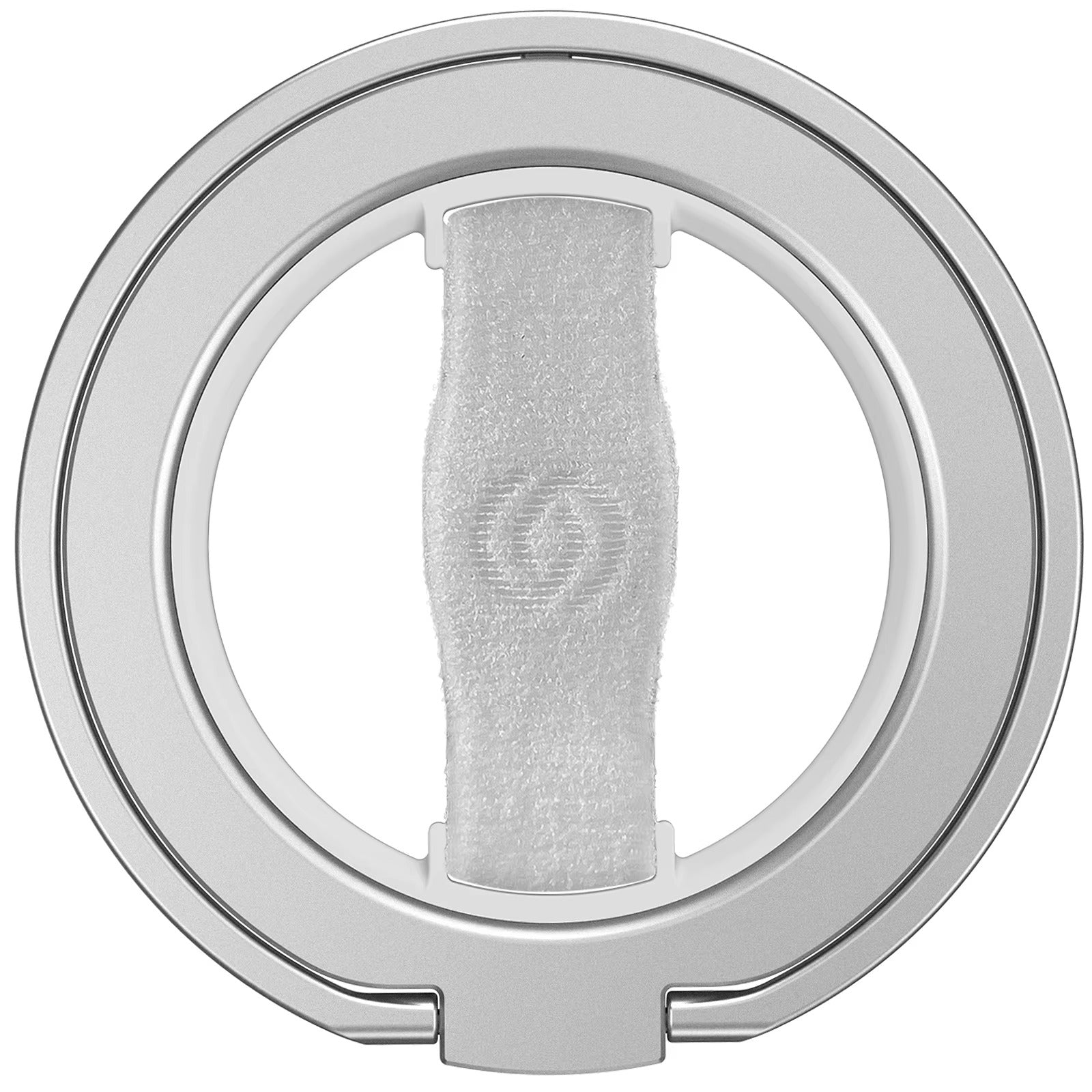 Elite iPhone Magnetic Phone Grip Stand, Slim Aluminum Finger Ring Holder with Elastic Strap, Strong MagSafe Hold & 360° Rotating Kickstand