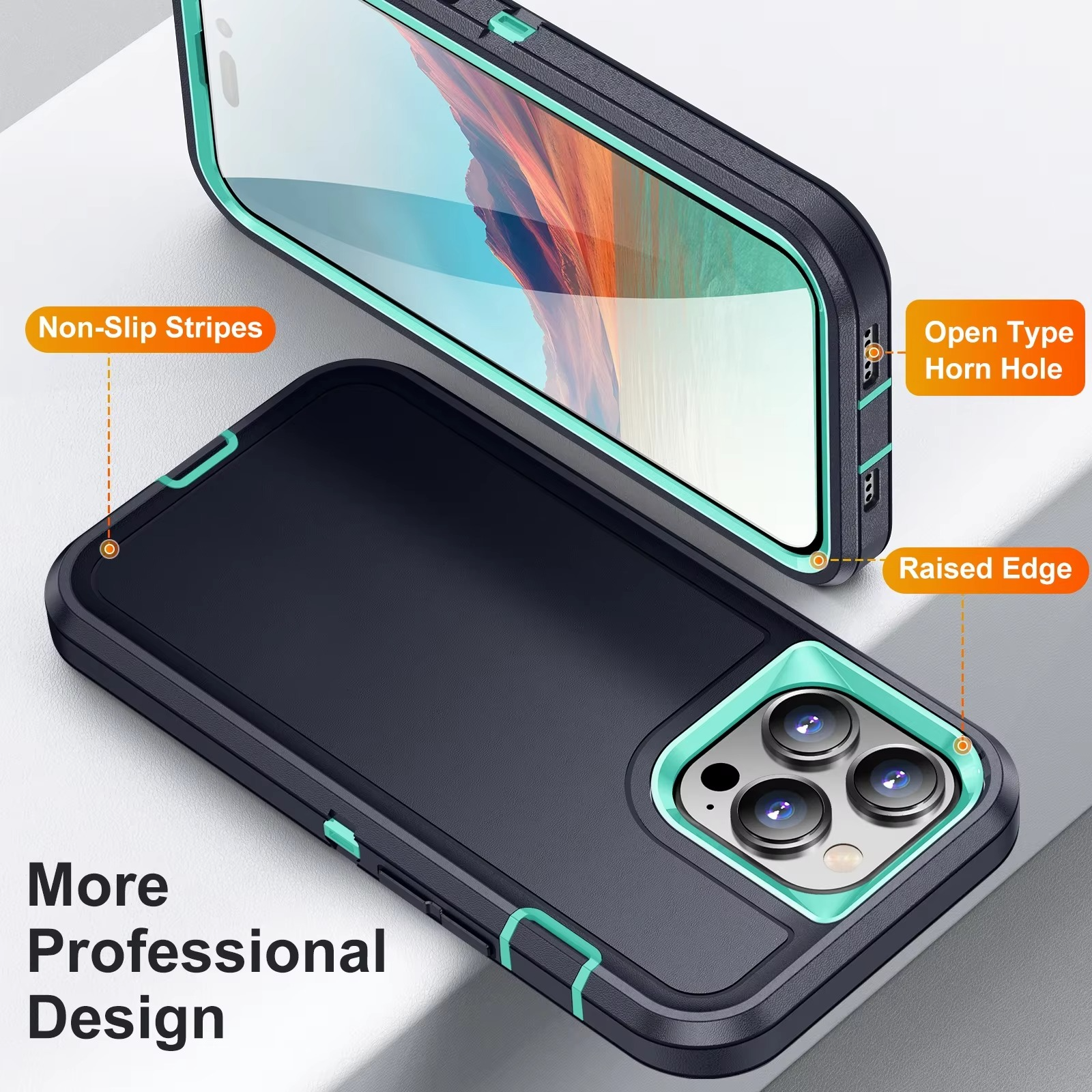 Heavy Duty Armor iPhone Case — Shockproof Metal Bracket, Dual Layer Protection, Anti-Fingerprint, Non-Slip Bumper Cover