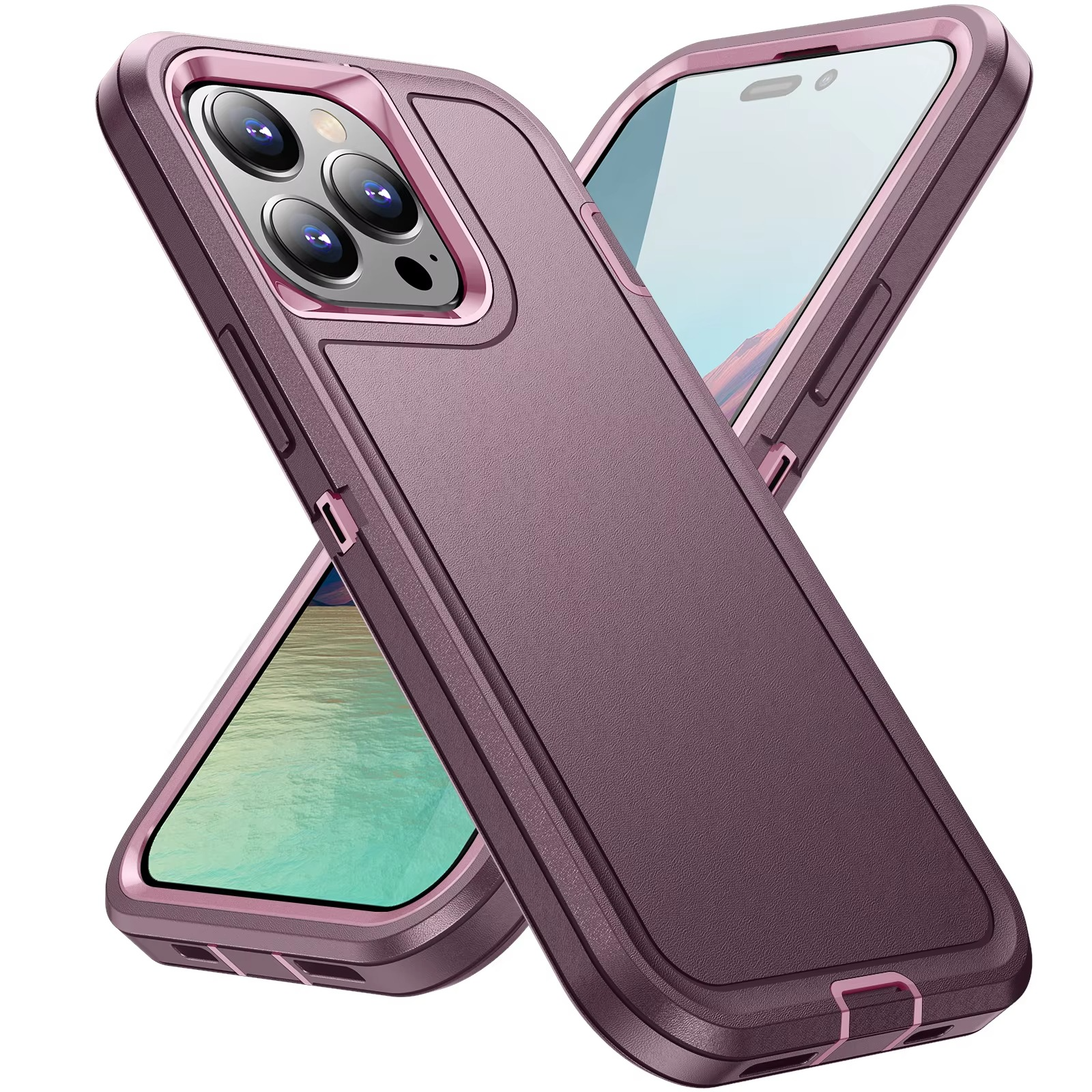 Heavy Duty Armor iPhone Case — Shockproof Metal Bracket, Dual Layer Protection, Anti-Fingerprint, Non-Slip Bumper Cover