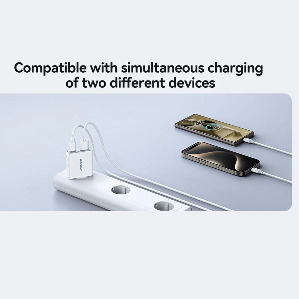 High-Quality 20W GaN Fast Wall Charger with USB-C PD & USB-A QC 3.0, Dual-Port Charging, Slim Lightweight Travel Power Adapter