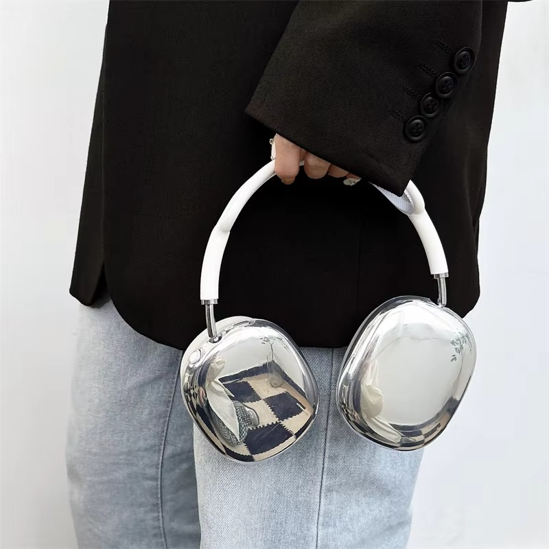 High-Quality AirPods Max Case – Electroplated Metal Heart Design Protective Cover for Headphones