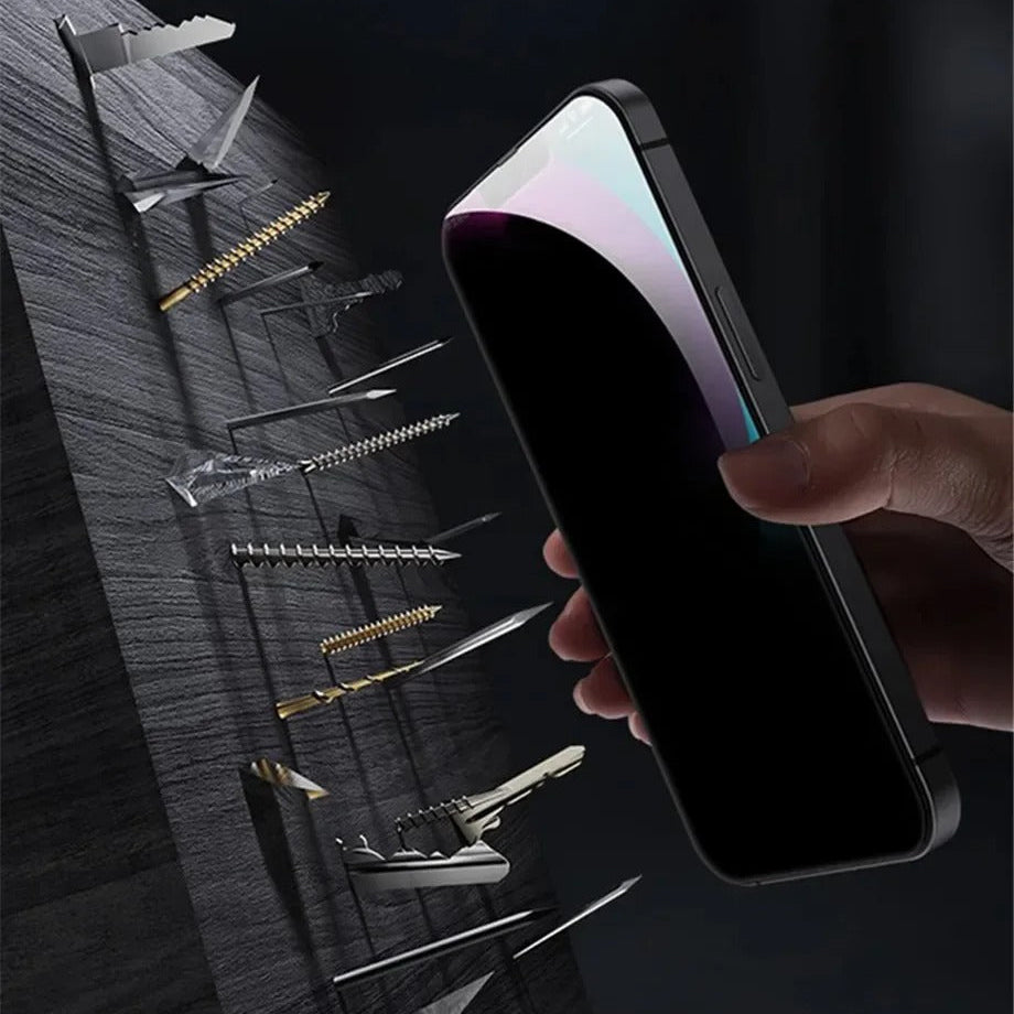 High-Quality Impact-Ready iPhone Privacy Tempered Glass Screen Protector, Full-Cover Anti-Spy Shield with Anti-Fingerprint, Scratch & Shatter Protection