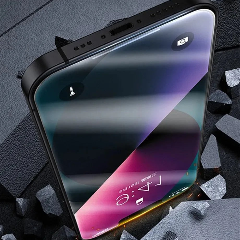 High-Quality Impact-Ready iPhone Privacy Tempered Glass Screen Protector, Full-Cover Anti-Spy Shield with Anti-Fingerprint, Scratch & Shatter Protection