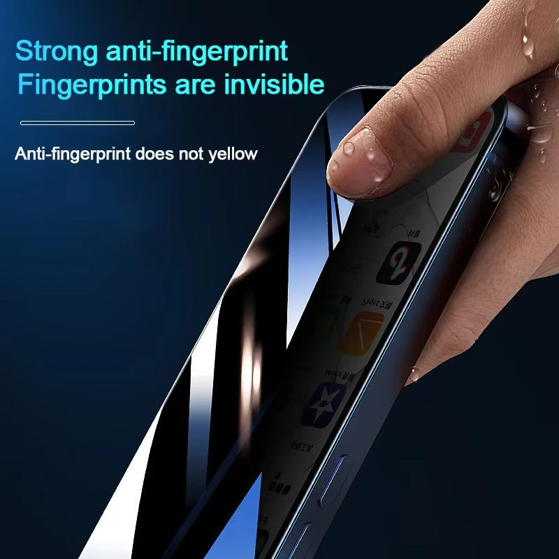 High-Quality Impact-Ready iPhone Privacy Tempered Glass Screen Protector, Full-Cover Anti-Spy Shield with Anti-Fingerprint, Scratch & Shatter Protection