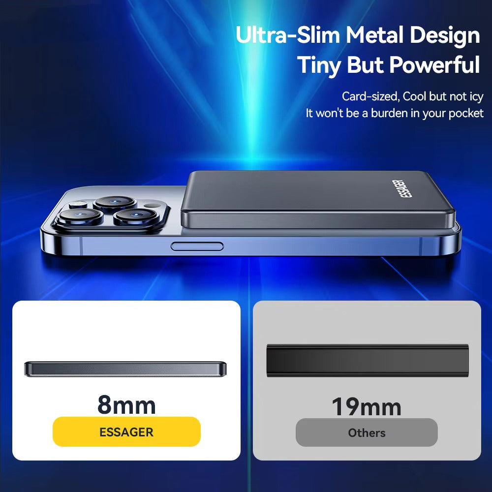 High-Quality Magnetic Wireless Power Bank with 20W Fast Charging, 5000mAh Ultra-Thin Portable Battery & Type-C Input/Output