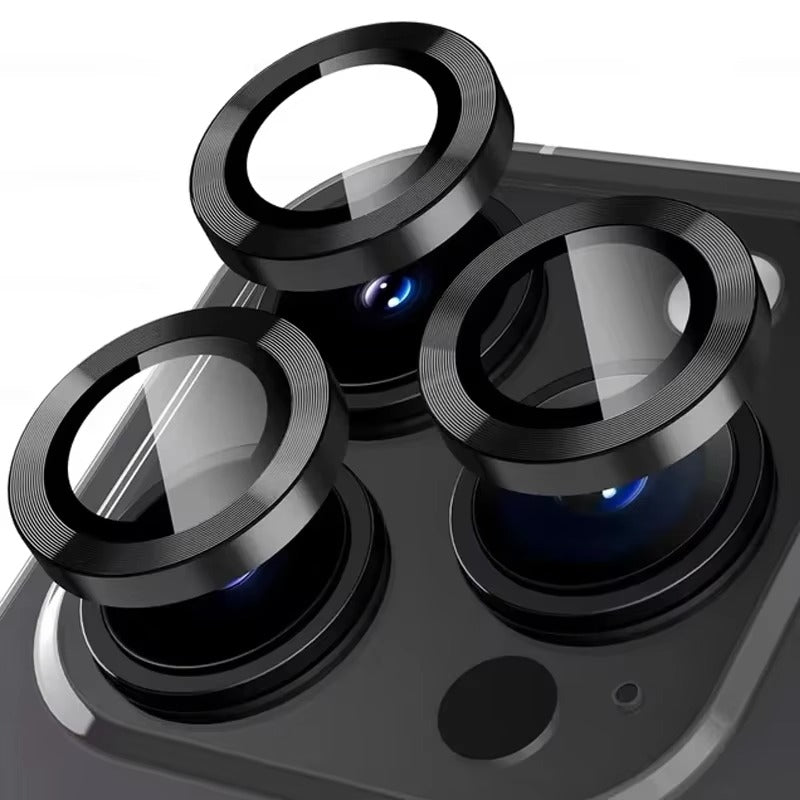 High-Quality Metal Camera Lens Ring Protector with HD Tempered Glass Film, Anti-Scratch & Impact Protection for Phone Cameras