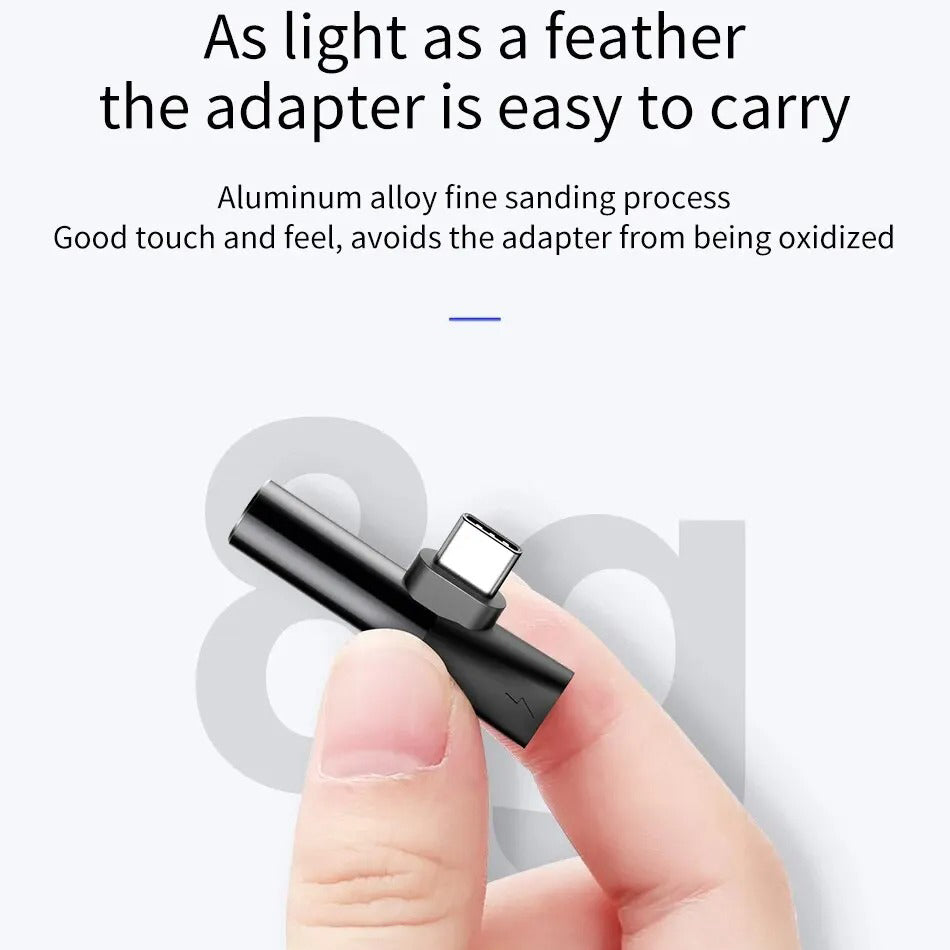 High-Quality USB-C Audio Adapter with 3.5mm AUX Jack, Clear Sound Performance & Portable Plug-and-Play Design