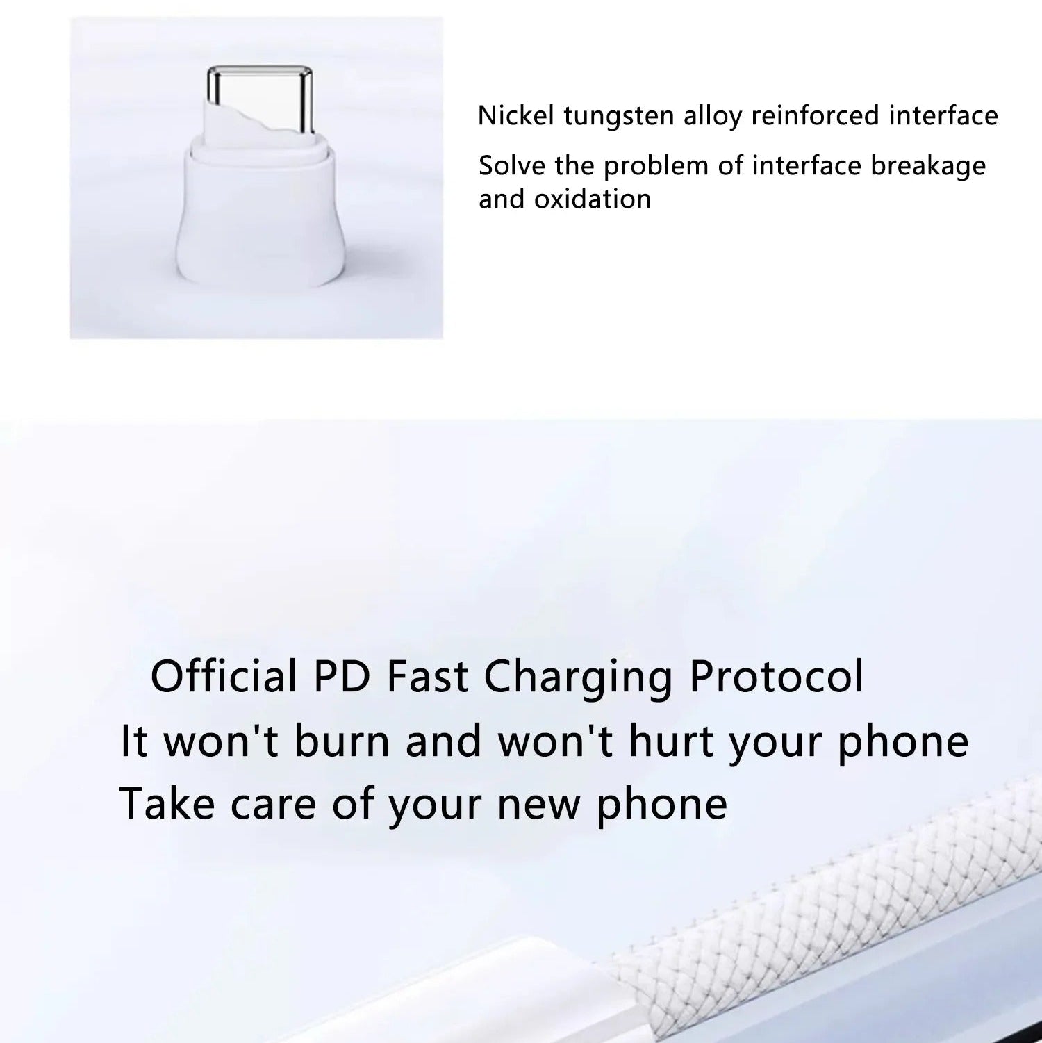 High-Quality USB-C Fast Charging Cable, 60W PD Power Braided Data Cable with 5A Output for Smartphones, Tablets & Laptops