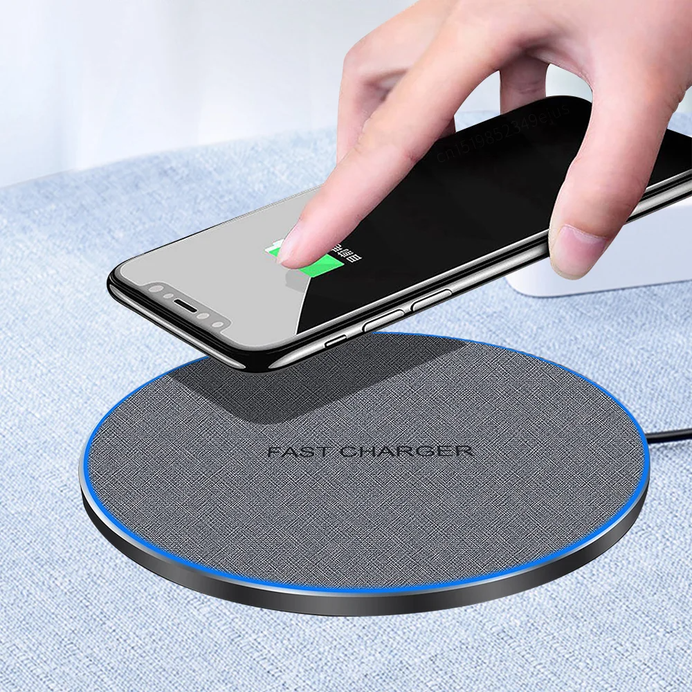 High-Quality Wireless Charging Pad with LED Light, 15W Qi Fast-Charge Induction Dock for Phones & Earbuds