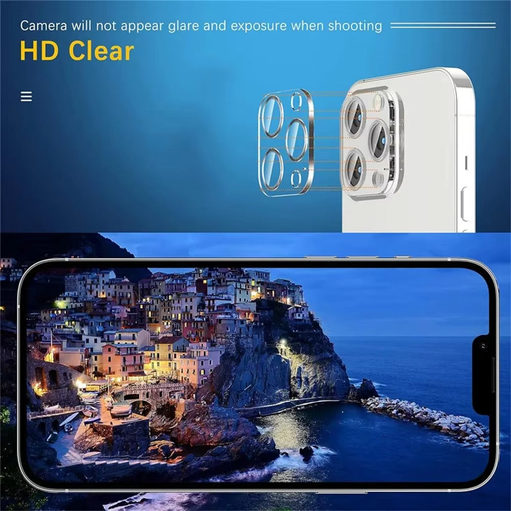 High-Quality iPhone Camera Lens Film Protector, Clear Tempered Glass Coverage with Scratch Resistance, Shatter Protection & Precision Fit