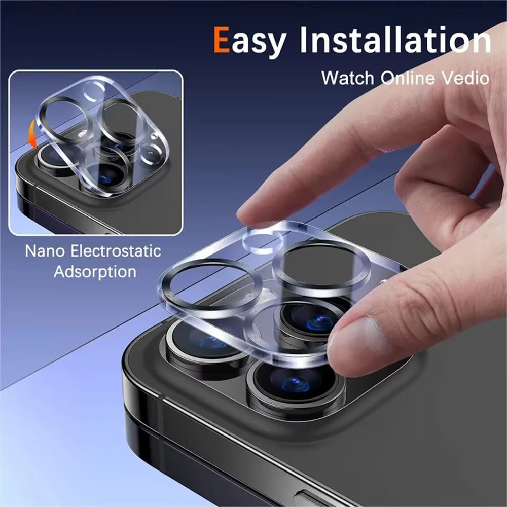 High-Quality iPhone Camera Lens Film Protector, Clear Tempered Glass Coverage with Scratch Resistance, Shatter Protection & Precision Fit
