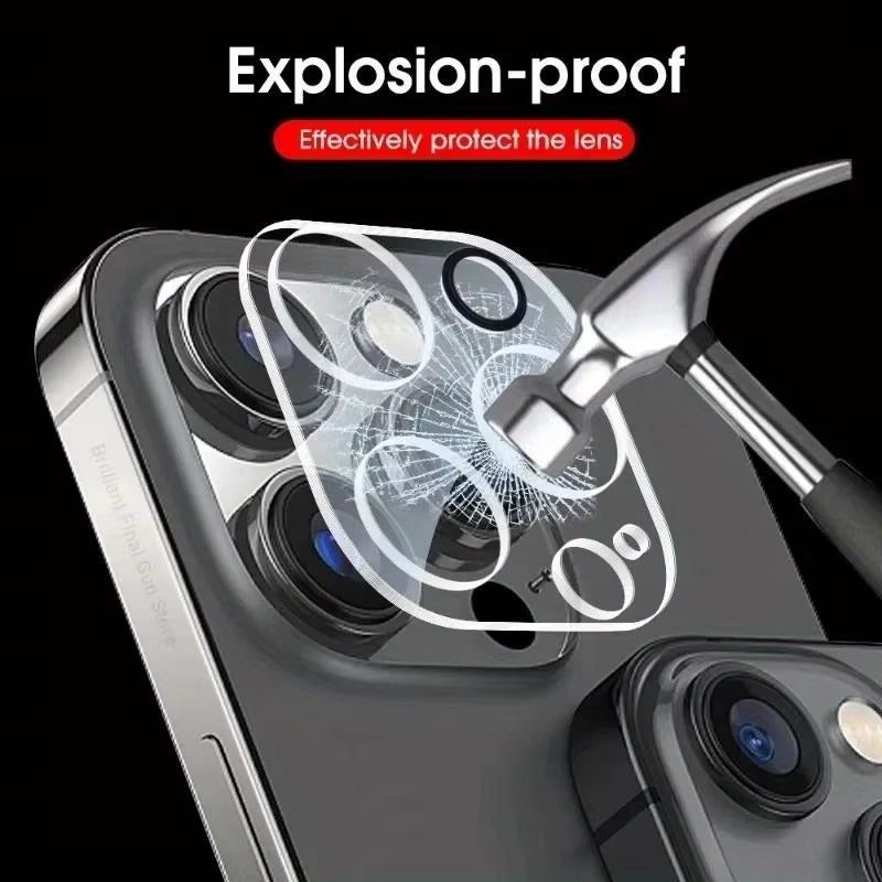 High-Quality iPhone Camera Lens Protector Glass, Clear Tempered Glass Coverage with Scratch Resistance, Shatter Protection & Precision Fit