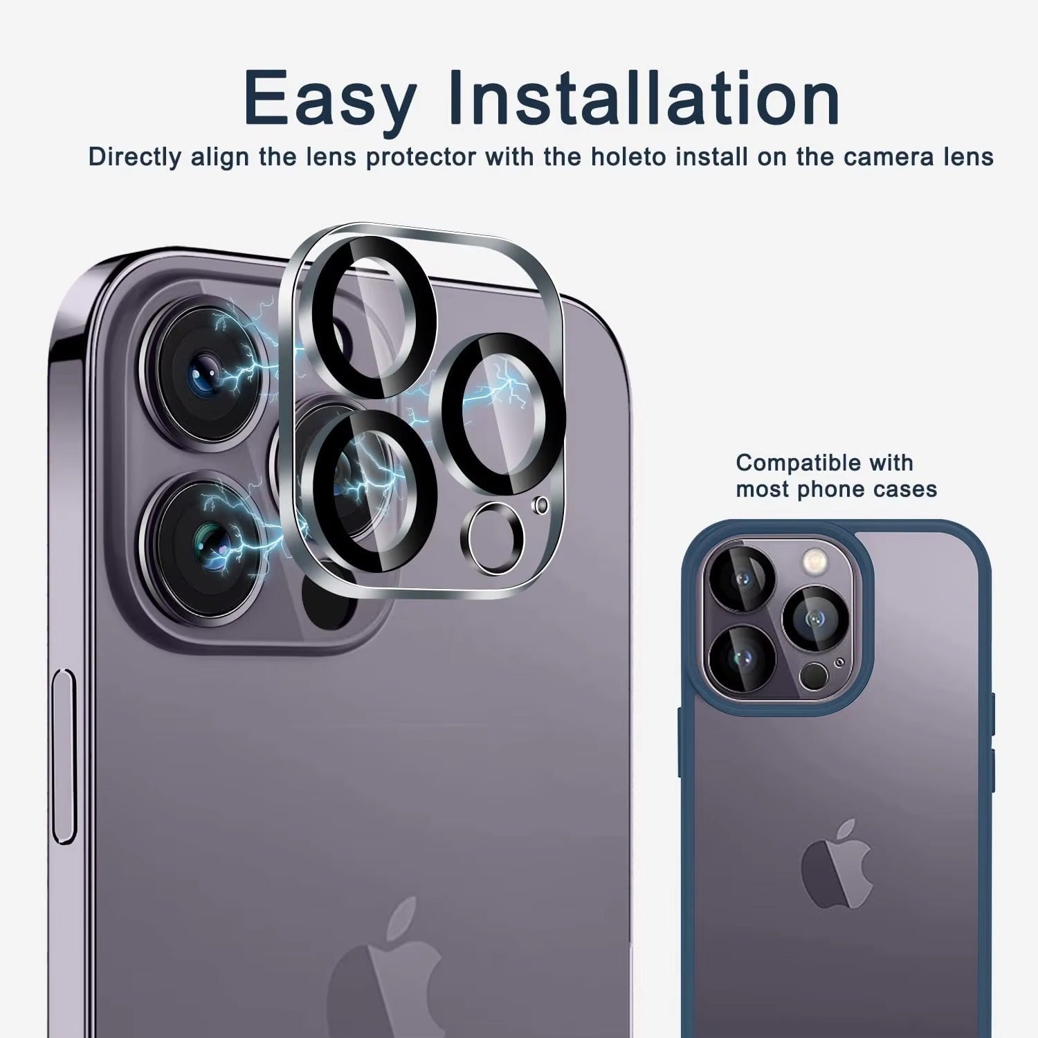 High-Quality iPhone HD Camera Lens Glass Protector, Clear Tempered Glass Film with Full Coverage, Scratch Resistance & Shatter Protection