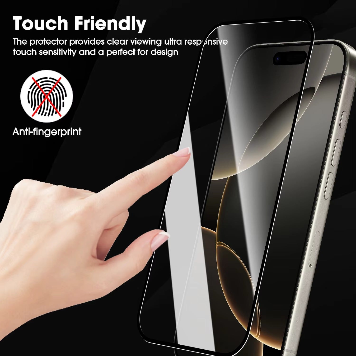 High-Quality iPhone HD Clear Tempered Glass Screen Protector – Full-Screen Display Protection, Smooth Touch Clarity, Fingerprint Resistance & Shatter Defense