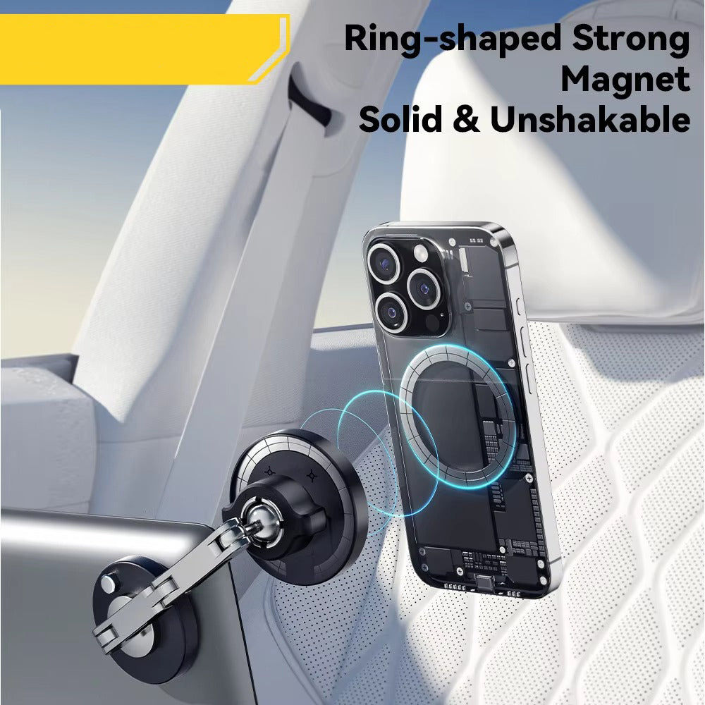 High-Quality iPhone MagSafe Magnetic Car Phone Holder, 15W Wireless Charging Mount with Multi-Axis Adjustment & Strong Magnetic Grip