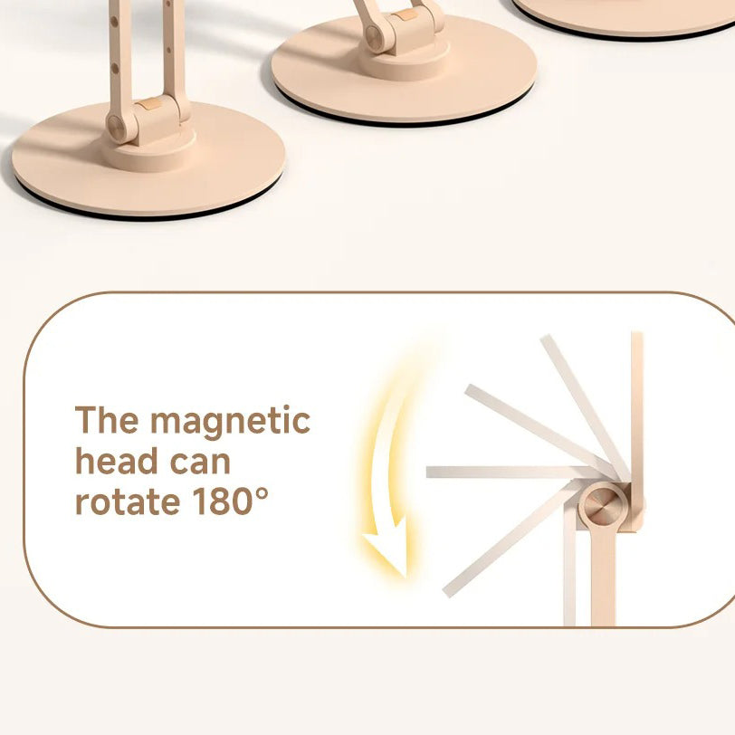 High-Quality iPhone MagSafe Magnetic Desk Phone Stand, 360° Rotating Aluminum Holder with Height Adjustment & Foldable Stable Base