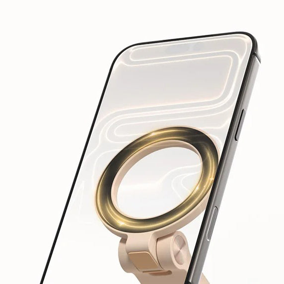 High-Quality iPhone MagSafe Magnetic Desk Phone Stand, 360° Rotating Aluminum Holder with Height Adjustment & Foldable Stable Base