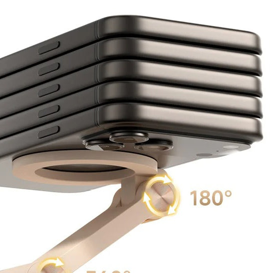 High-Quality iPhone MagSafe Magnetic Desk Phone Stand, 360° Rotating Aluminum Holder with Height Adjustment & Foldable Stable Base