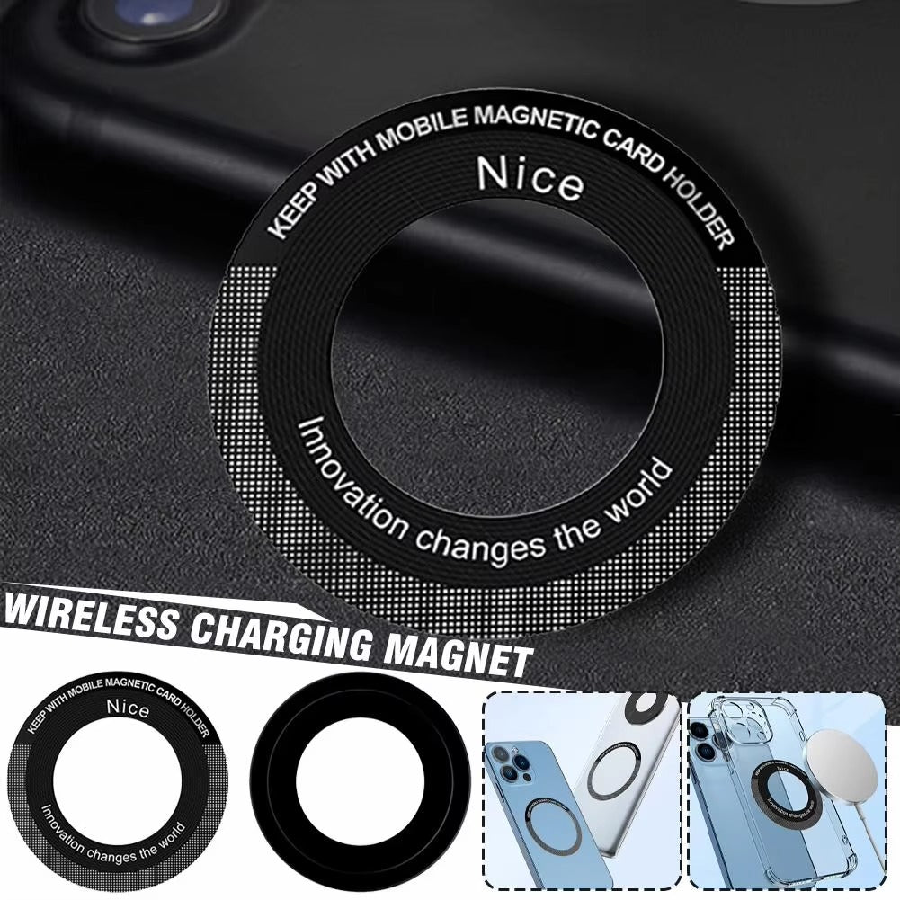 High-Quality iPhone MagSafe Magnetic Metal Ring Adapter, Universal Sticker Plate for Wireless Charging & Car Mount Compatibility