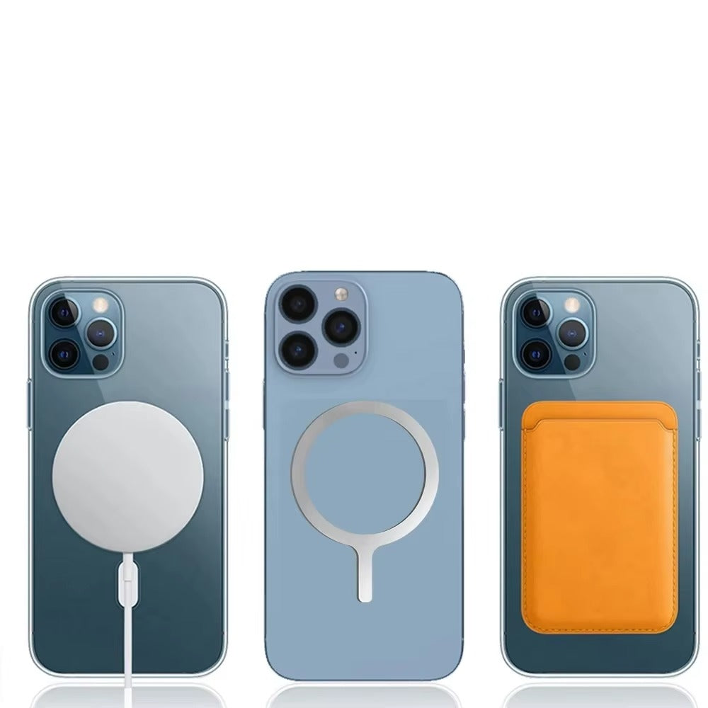 High-Quality iPhone MagSafe Magnetic Ring Adapter, Universal Metal Sticker Plate for Wireless Charging & Magnetic Mount Compatibility