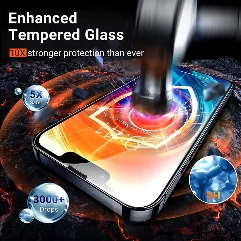 High-Quality iPhone Tempered Glass Screen Protector – Clear HD Protective Film with Anti-Fingerprint Surface, Scratch Resistance & Shatter Protection