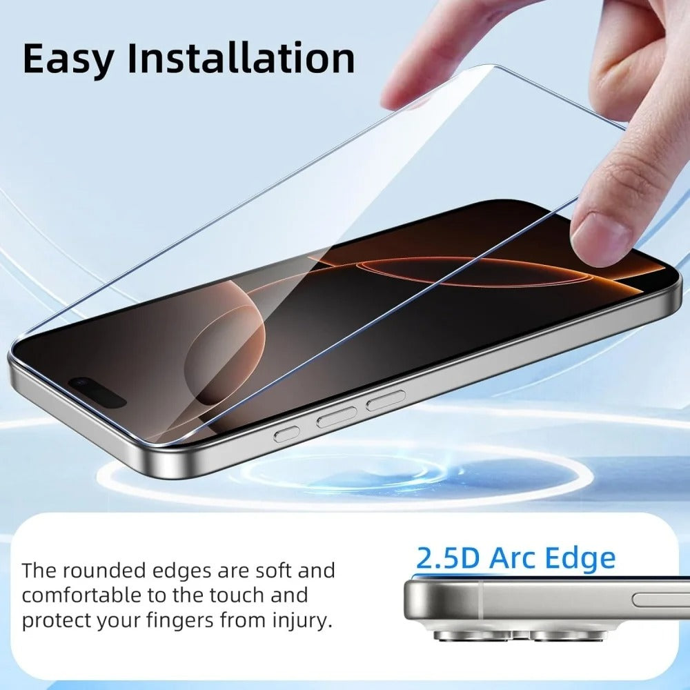 High-Quality iPhone Tempered Glass Screen Protector, HD Clear Front Film with Anti-Scratch Protection and Precision Fit