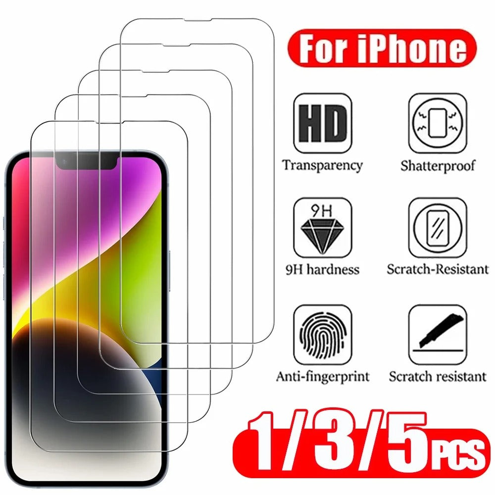 High-Quality iPhone Tempered Glass Screen Protector, HD Clear Front Film with Anti-Scratch Protection and Precision Fit