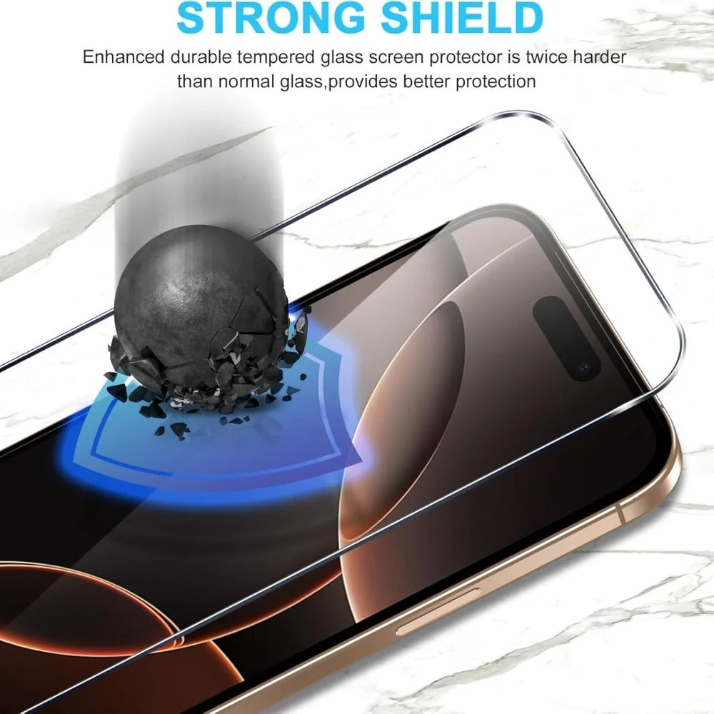 High-Quality iPhone Tempered Glass Screen Protector, HD Clear Front Film with Anti-Scratch Protection and Precision Fit
