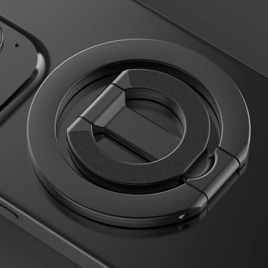 Impact-Ready iPhone Double-Sided Magnetic Ring Holder, MagSafe Phone Grip Stand with Dual-Magnet Support & Secure Finger Hold
