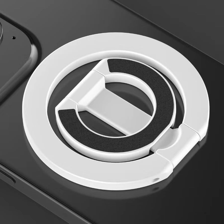 Impact-Ready iPhone Double-Sided Magnetic Ring Holder, MagSafe Phone Grip Stand with Dual-Magnet Support & Secure Finger Hold