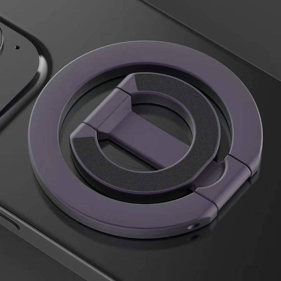 Impact-Ready iPhone Double-Sided Magnetic Ring Holder, MagSafe Phone Grip Stand with Dual-Magnet Support & Secure Finger Hold