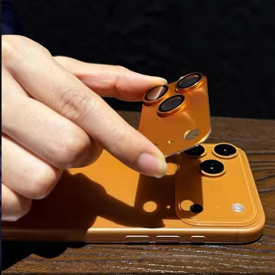 Impact-Ready iPhone Full-Cover Metal Camera Lens Protector, Tempered Glass Lens Cover with Metal Ring, Scratch Resistance & Shatter Protection