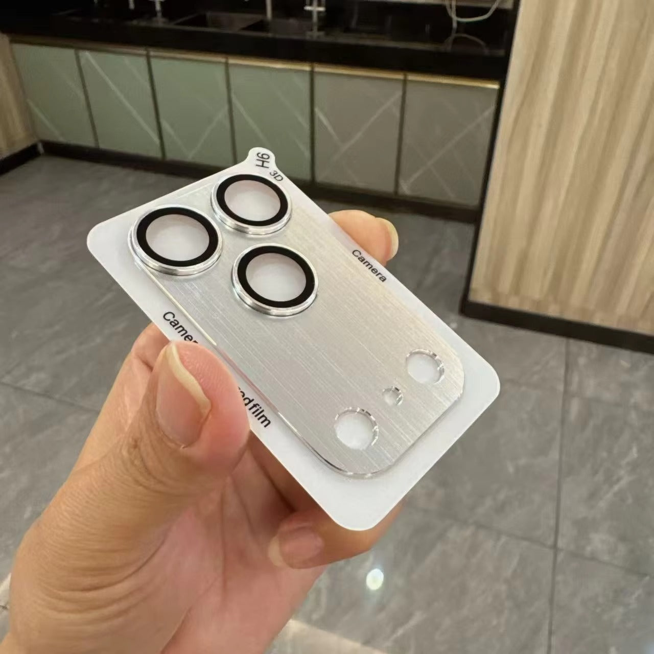 Impact-Ready iPhone Full-Cover Metal Camera Lens Protector, Tempered Glass Lens Cover with Metal Ring, Scratch Resistance & Shatter Protection