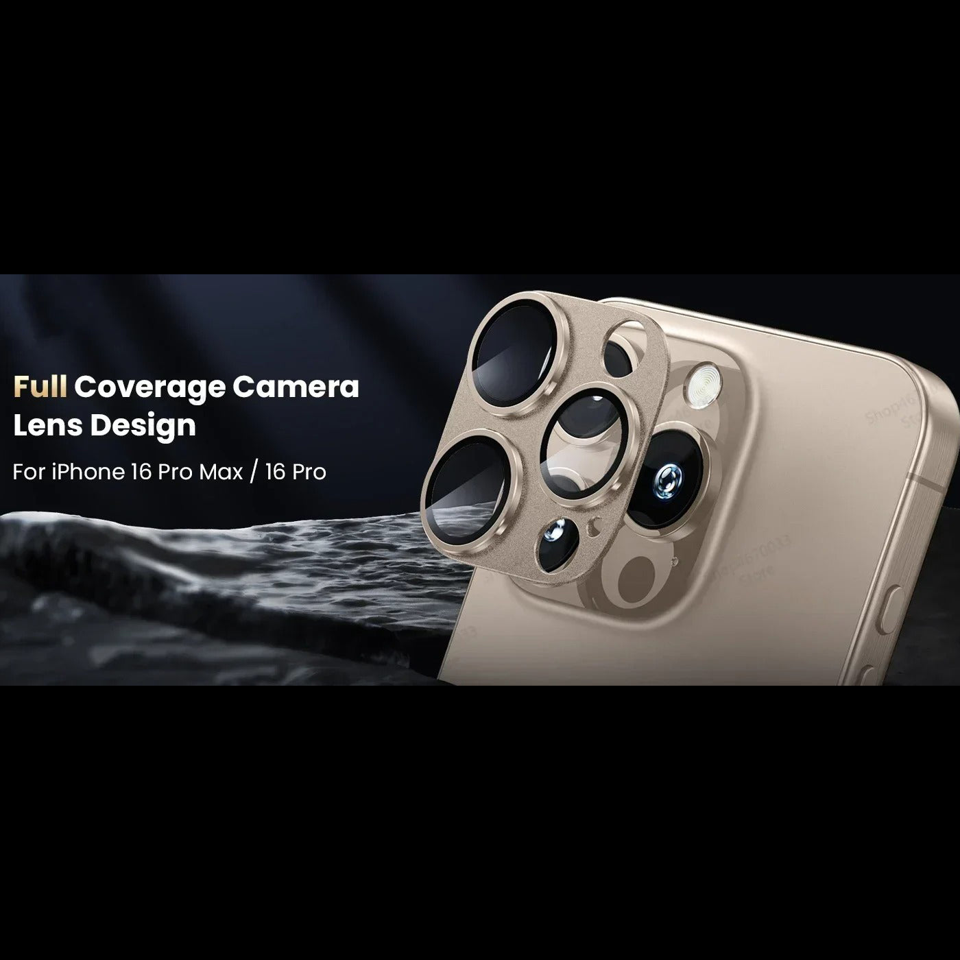 Impact-Ready iPhone Full-Cover Metal Camera Lens Protector, Tempered Glass Lens Cover with Metal Ring, Scratch Resistance & Shatter Protection